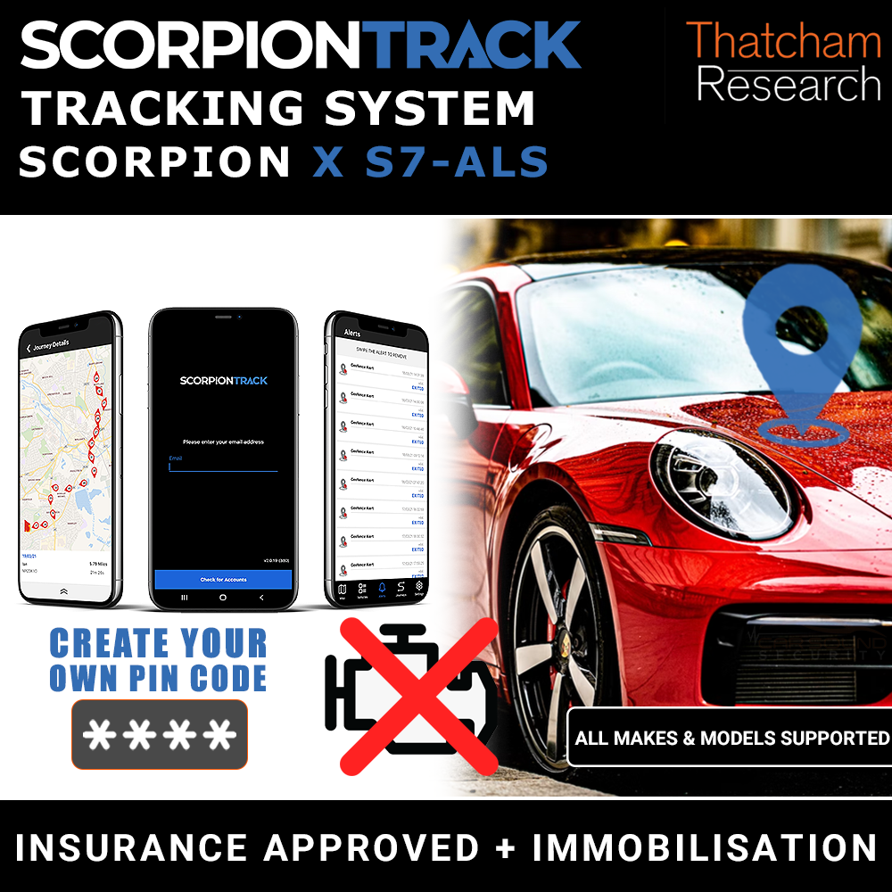 ScorpionTrack X Series S7ALS Insurance Approved Tracker With Pin Code